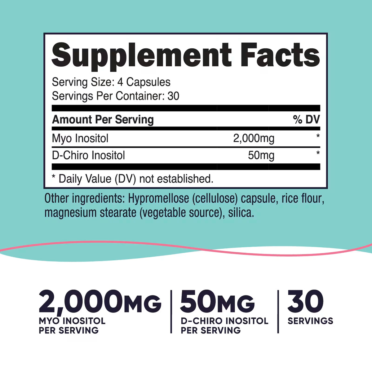 Nutricost Women Myo & D-Chiro Inositol — 2,000mg / 50mg | 120 Capsules | 30 Servings