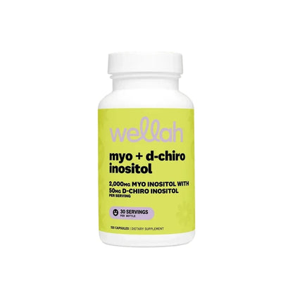 Wellah Myo & D-Chiro Inositol - 40:1 Ratio | Supports Hormone Balance and Healthy Ovulation | Promotes Healthy Menstrual Cycle & Ovarian Health | 120 Capsules; Exp 12/2028