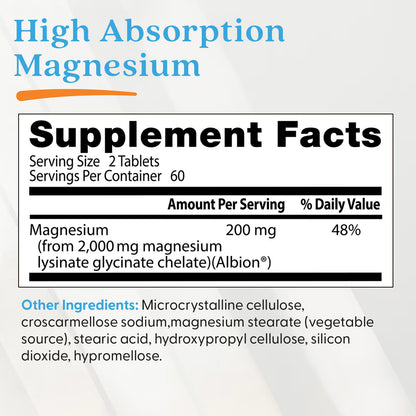 Doctor's Best High Absorption Magnesium Glycinate || Muscle relaxation & restful sleep ||120 Tablets ||100 mg per Tablet || 60 Servings || Exp: 01/2028