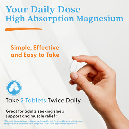 Doctor's Best High Absorption Magnesium Glycinate || Muscle relaxation & restful sleep ||120 Tablets ||100 mg per Tablet || 60 Servings || Exp: 01/2028