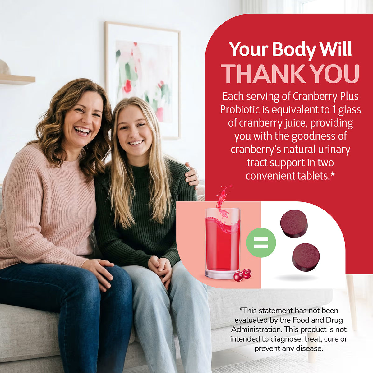 21st Century Cranberry Plus Probiotic|| Urinary Tract, Digestive & Immune Support || 60 Tablets || Exp; 03/2029 s