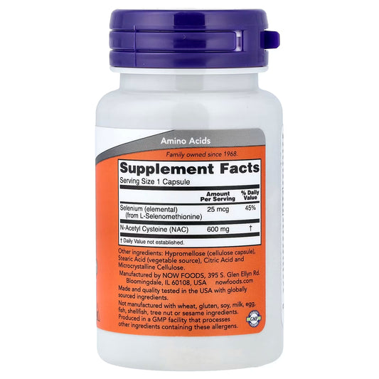 NOW NAC With Selenium || Antioxidant || 600mg per Capsule || 30 Capsules || Exp; 01/2031
