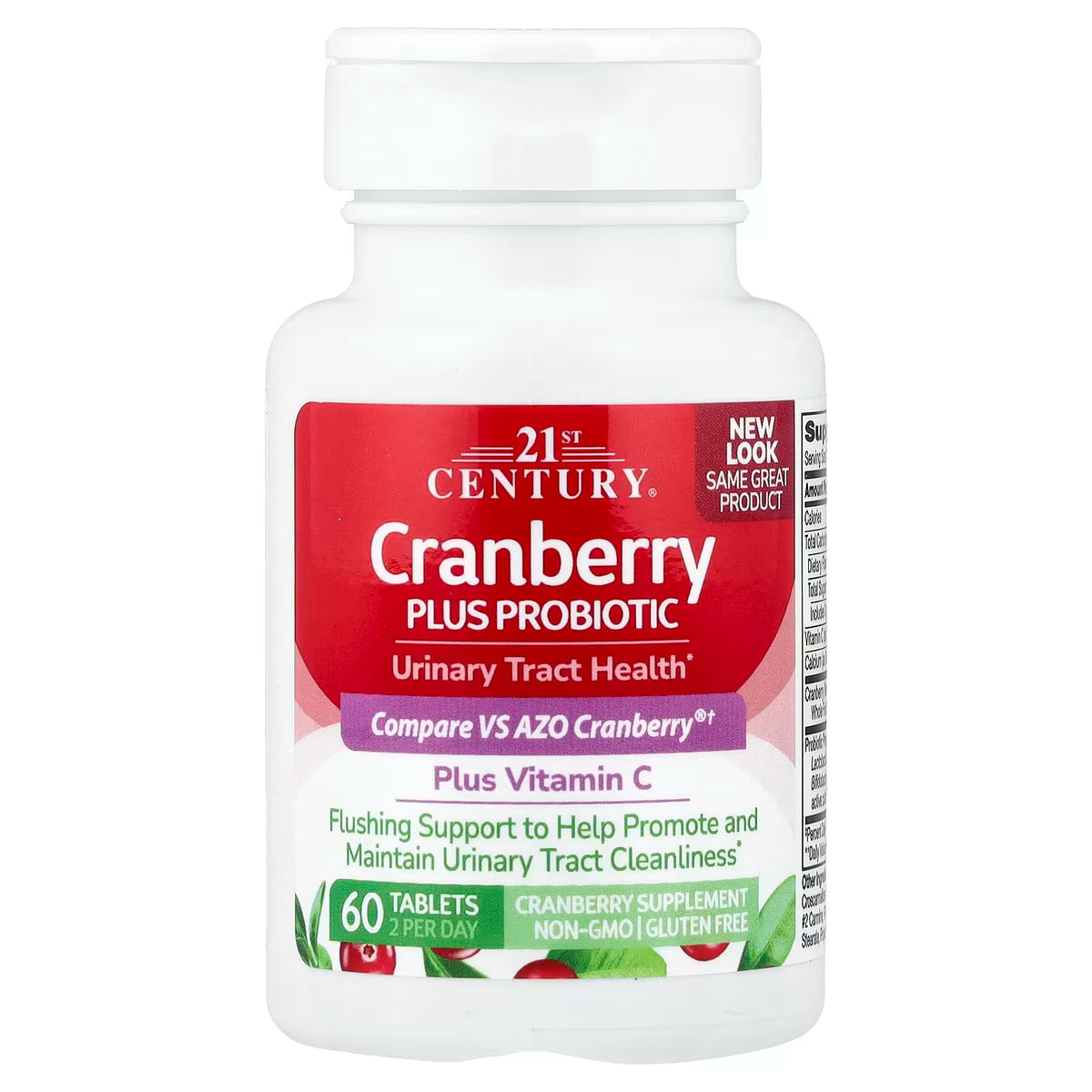 21st Century Cranberry Plus Probiotic|| Urinary Tract, Digestive & Immune Support || 60 Tablets || Exp; 03/2029 s