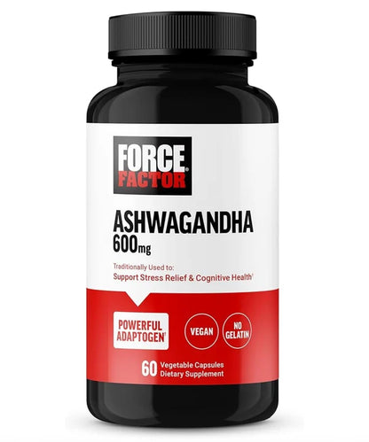 FORCE FACTOR Ashwagandha 600mg | Adaptogen for Stress Support & Cognitive Health | Promotes Calm & Relaxation | 60 Capsules; Exp 03/2028