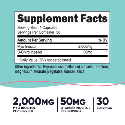 Nutricost Women Myo & D-Chiro Inositol — 2,000mg / 50mg | 120 Capsules | 30 Servings