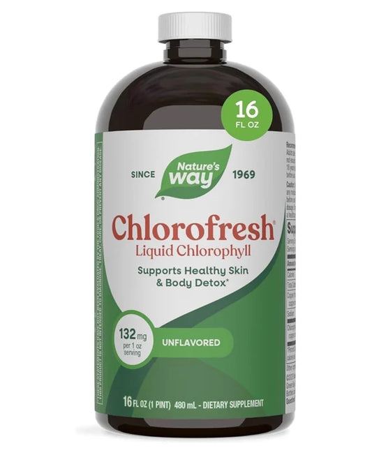 Nature’s Way Chlorofresh® Liquid Chlorophyll Supplement | Internal Deodorant | 𝗨𝗡𝗙𝗟𝗔𝗩𝗢𝗥𝗘𝗗 ~ 16oz/480ml; Exp 02/2028 *New Look