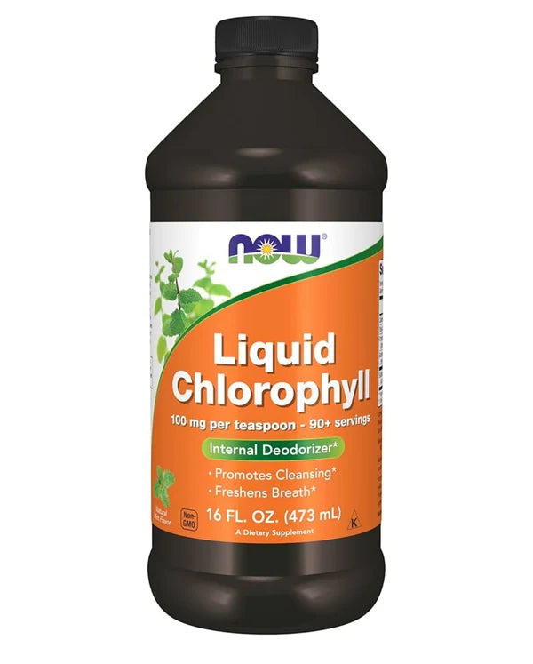 NOW Liquid Chlorophyll | 95 Servings | Internal Deodorizer | Boosts Energy | Natural Mint Flavor~16oz/473ml; Exp 04/2030