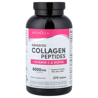NeoCell, Grass-fed Collagen Peptides + Vitamin C & Biotin || 270 Tablets || 45 Servings || Exp: 02/2029
