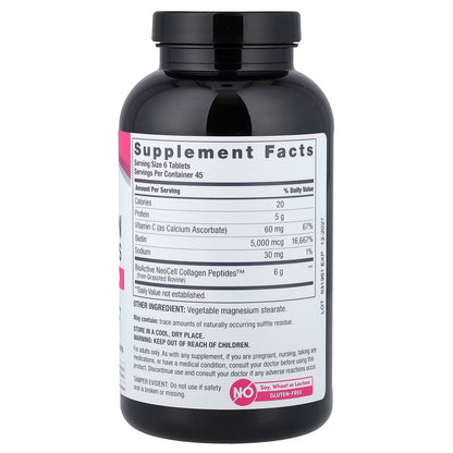 NeoCell, Grass-fed Collagen Peptides + Vitamin C & Biotin || 270 Tablets || 45 Servings || Exp: 02/2029