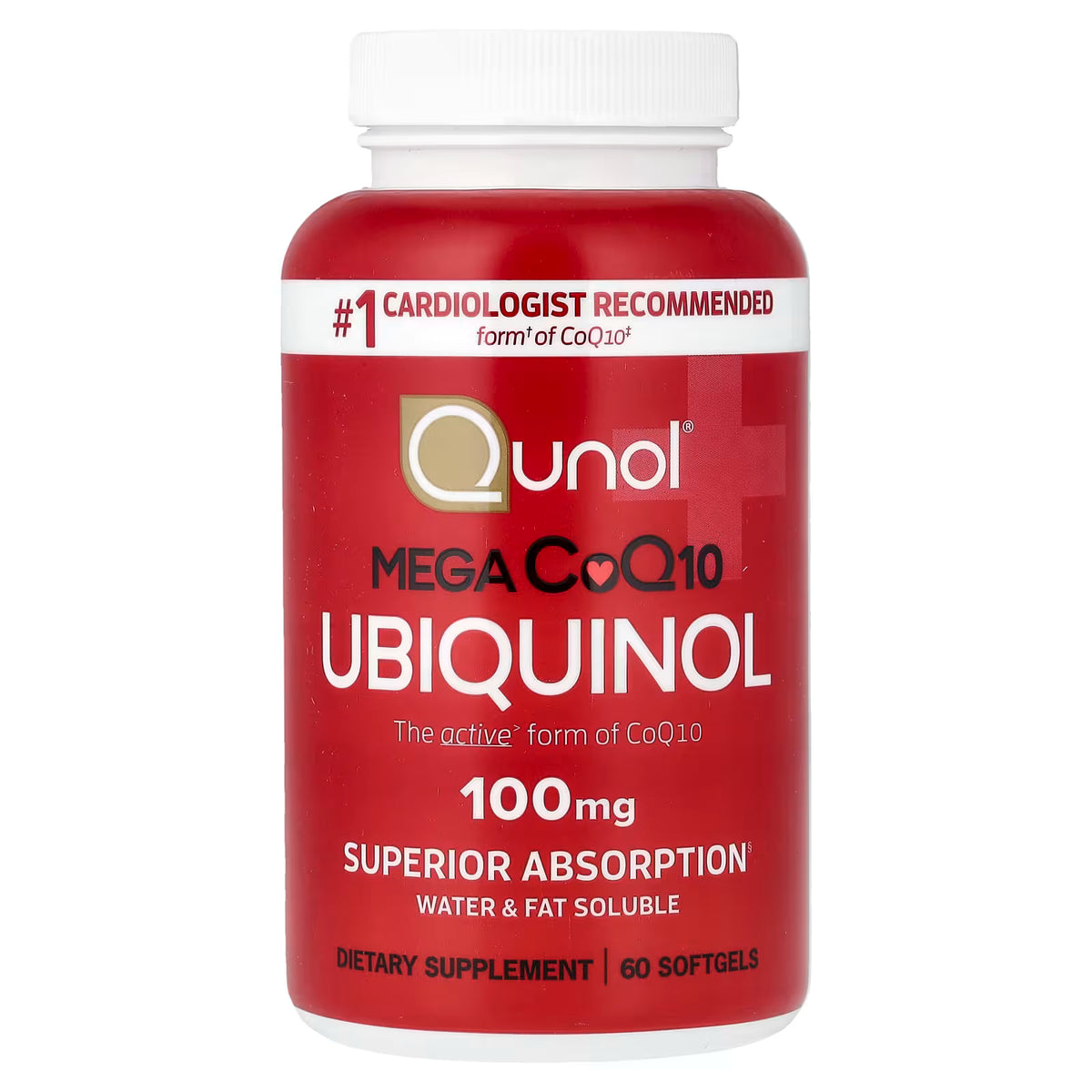 Qunol Ubiquinol 100mg || Active Form of Coenzyme Q10 (CoQ-10) || Antioxidant || Supports Heart and Vascular Health || 60ct Softgels ||Exp 01/2029