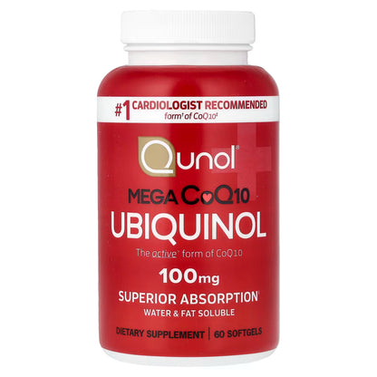 Qunol Ubiquinol 100mg || Active Form of Coenzyme Q10 (CoQ-10) || Antioxidant || Supports Heart and Vascular Health || 60ct Softgels ||Exp 01/2029