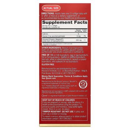 Qunol Ubiquinol 100mg || Active Form of Coenzyme Q10 (CoQ-10) || Antioxidant || Supports Heart and Vascular Health || 60ct Softgels ||Exp 01/2029