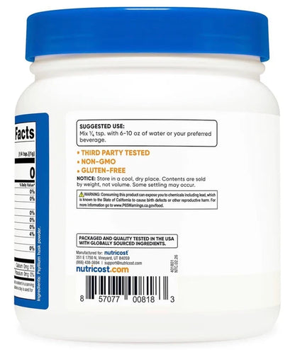 Nutricost Pure Psyllium Husk Powder | Natural Soluble Fibre | 454 Servings | Appetite Management | Promotes Regularity & Helps Support Normal Bowel Elimination | 1 lb/454g; Exp 01/2029