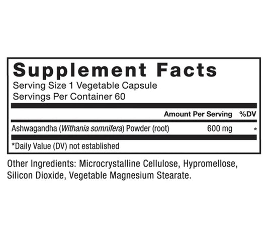 FORCE FACTOR Ashwagandha 600mg | Adaptogen for Stress Support & Cognitive Health | Promotes Calm & Relaxation | 60 Capsules; Exp 03/2028